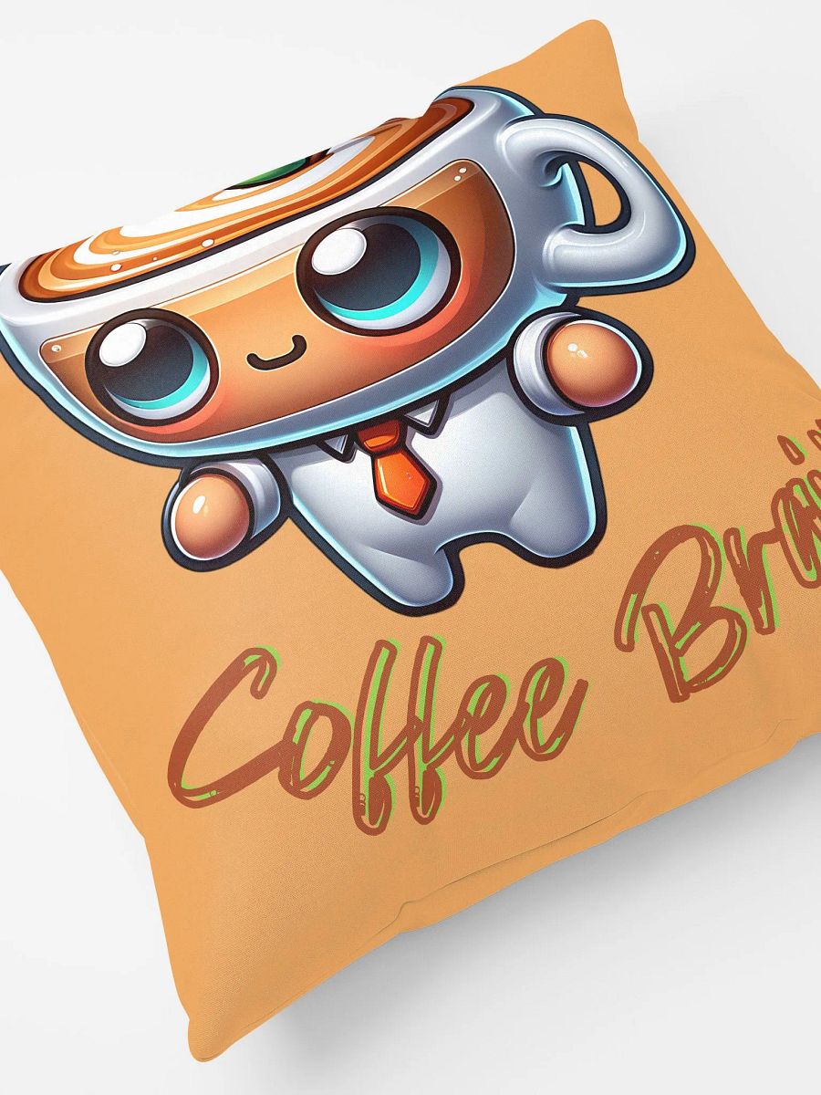 Cute Coffee Brain Cartoon Design Decorative Pillow - Adorable Coffee Lover's Art product image (5)