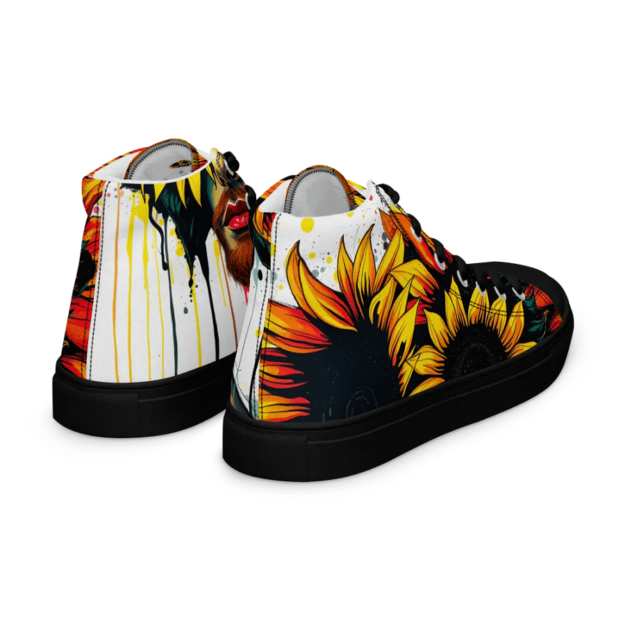 Van Gogh's sunflower gaze, Men's premium canvas High Tops product image (7)