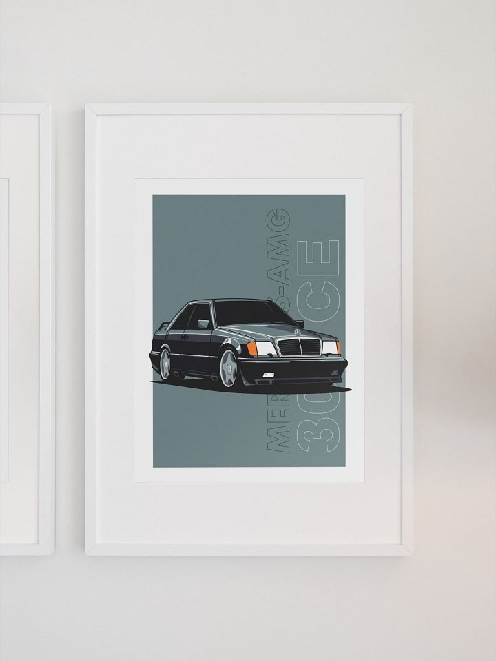 Mercedes-Benz 300CE AMG Art Print, Classic Car Poster, Luxury Automobile Wall Art, Vintage Car Enthusiast Gift, Iconic German Coupe Decor product image (1)