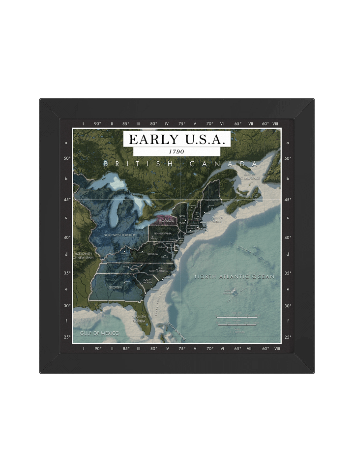 The United States After the Revolution - Framed High Resolution Map product image (1)