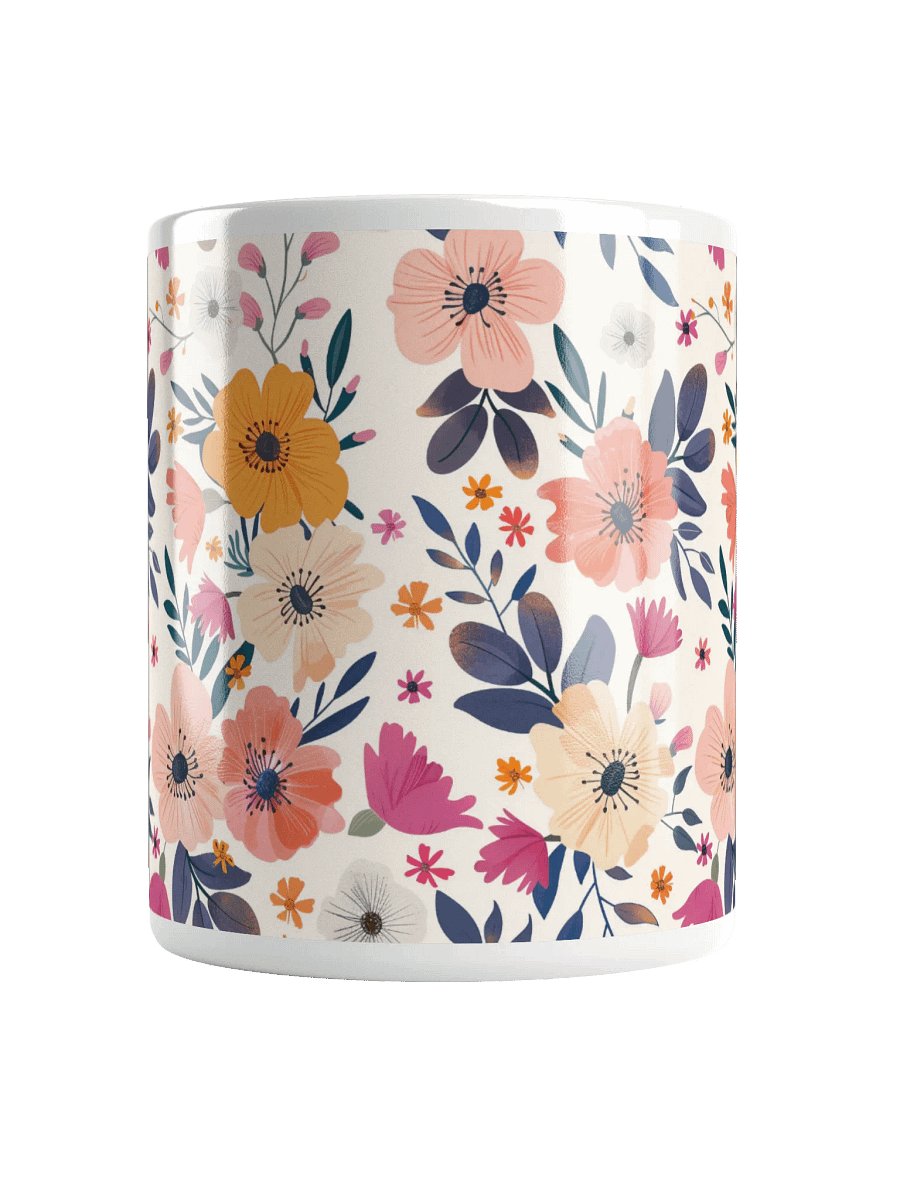 Multicolor Floral White Glossy Ceramic Mug by Treasure Pie product image (3)