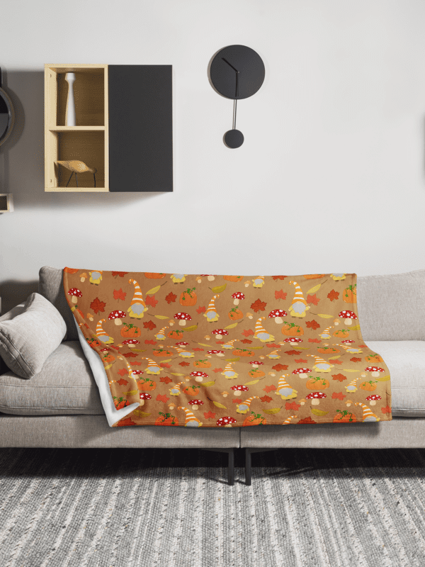 Fall with my Gnomies in Brown Throw Blanket product image (2)
