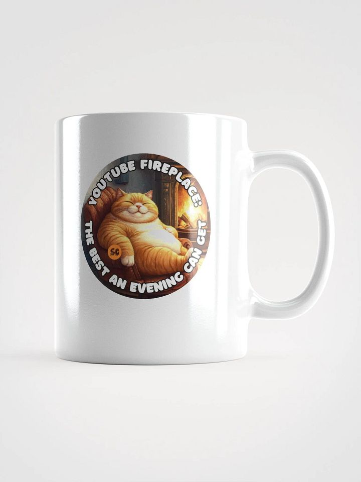 Cozy Cat - YouTube Fireplace: The Best an Evening Can Get | White Glossy Mug product image (2)
