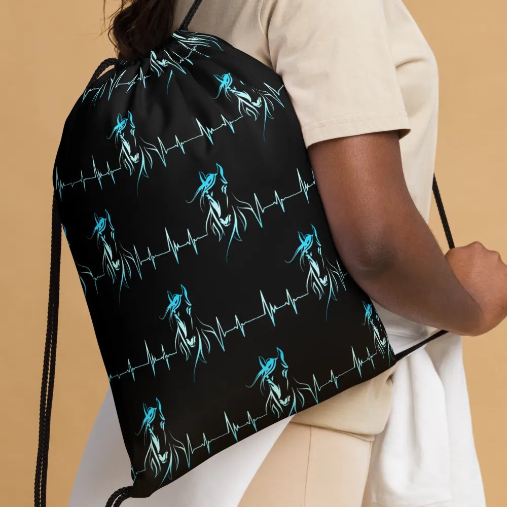 Horse Heartbeat All-Over Print Drawstring Bag product image (4)
