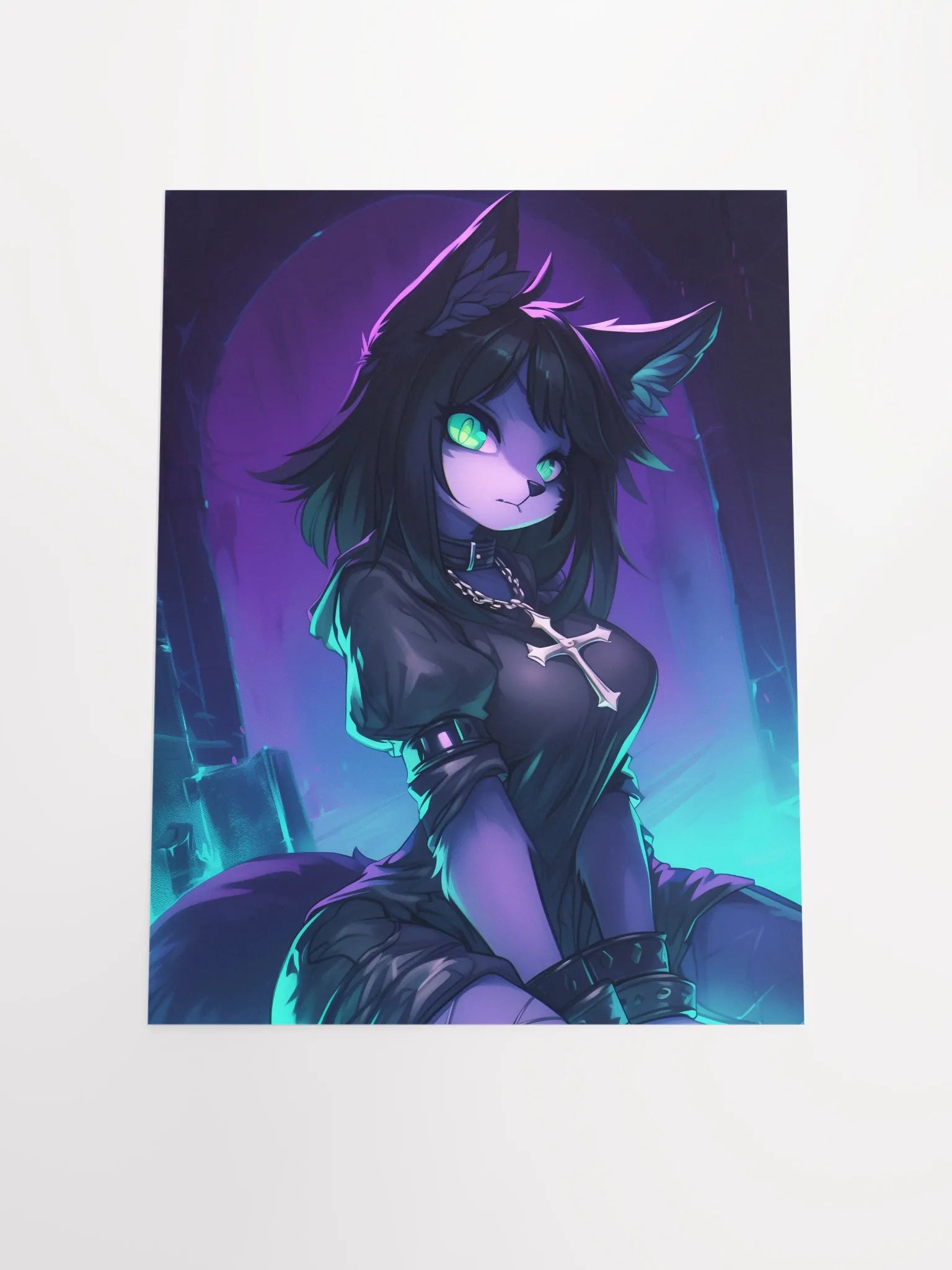 Feline Cyberpunk Fantasy Poster product image (8)