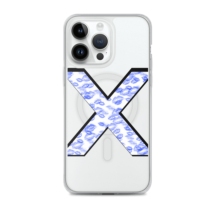White X Blue Lipstick Kisses Phone Case product image (1)