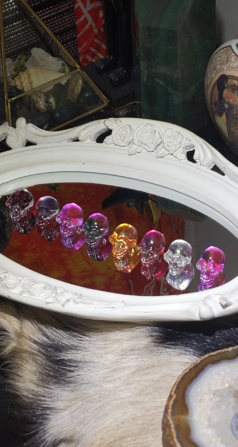 Red/White/Blue Aura Quartz Skull #6 product image (4)