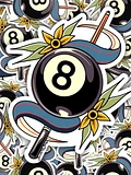 Sticker - Vintage Billiards 8 Ball product image (1)