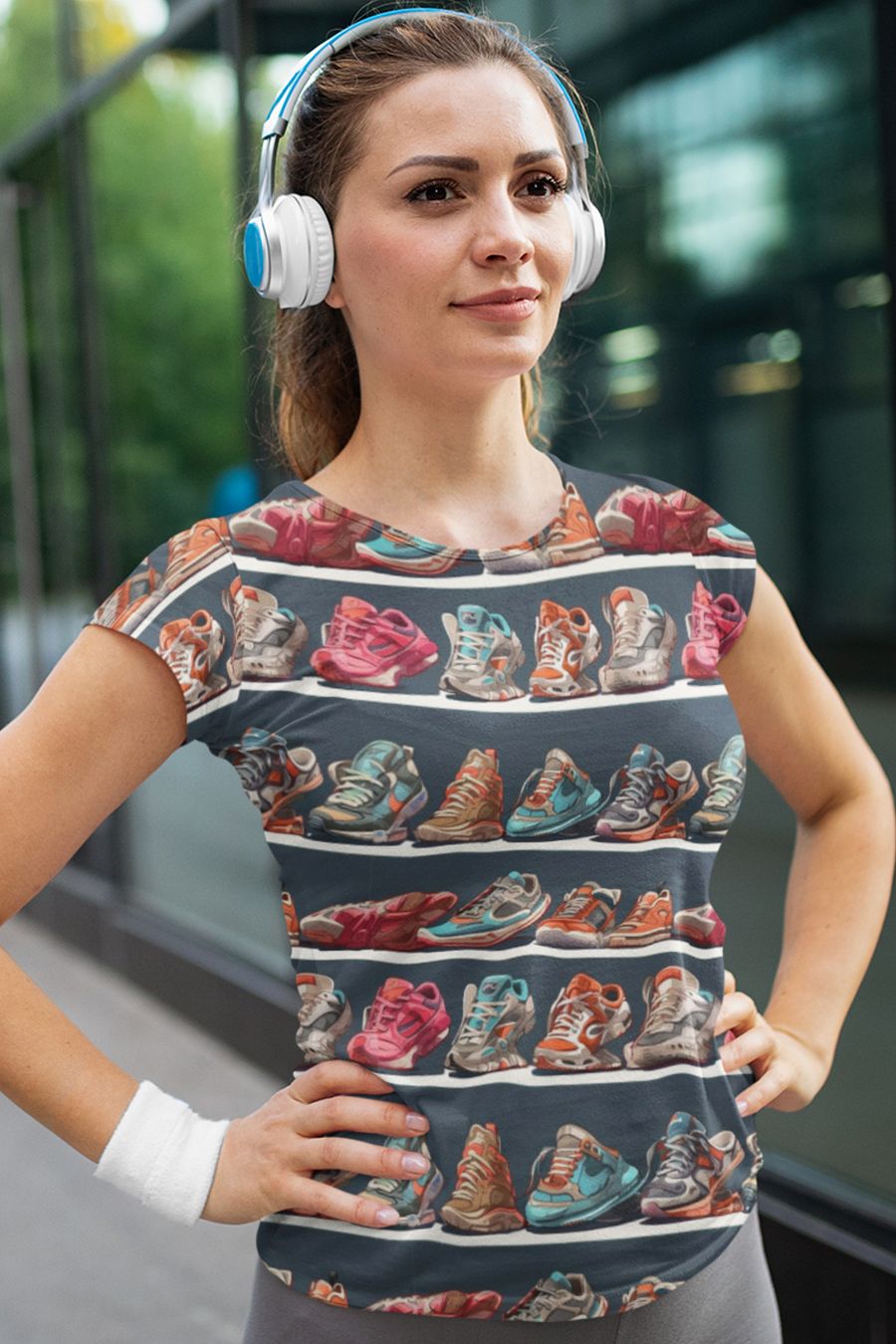 Colorful Sneakers Pattern All Over Print T-shirt product image (1)