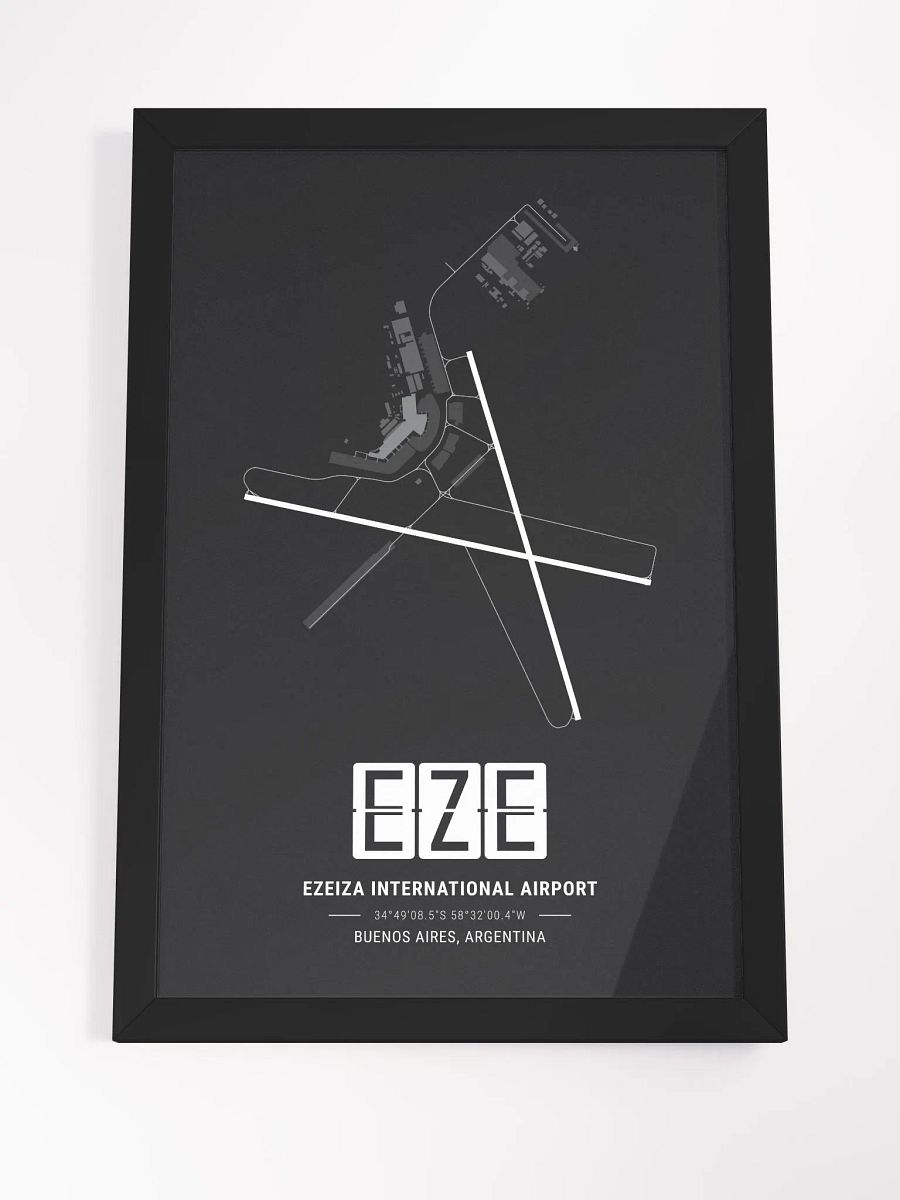 Framed Airport EZE Premium Map On Matt Paper product image (4)