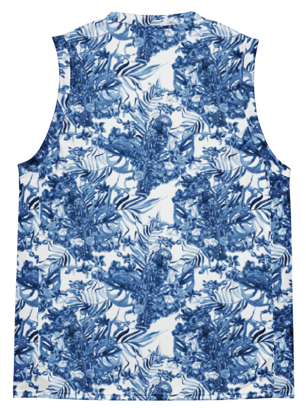 Azure Jungle | Recycled Unisex Basketball Jersey product image (5)