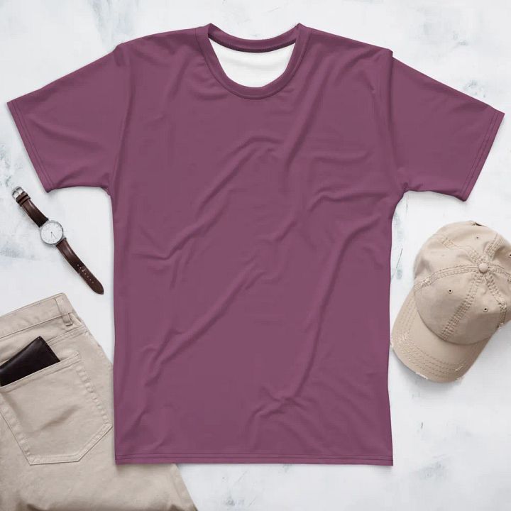 Plain Dark Lilac Purple Soft Summer Men's Crewneck Polyester Heavyweight Premium T-Shirt by Treasure Pie product image (1)