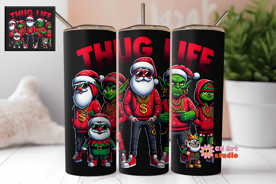 Thug Life Movies Characters Tumbler Wrap PNG product image (1)