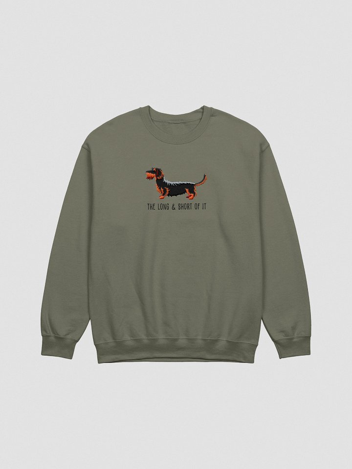 The Long & Short of It Sweatshirt (Embroidered) of a Wirehaired Dachshund(Black & Tan) product image (2)