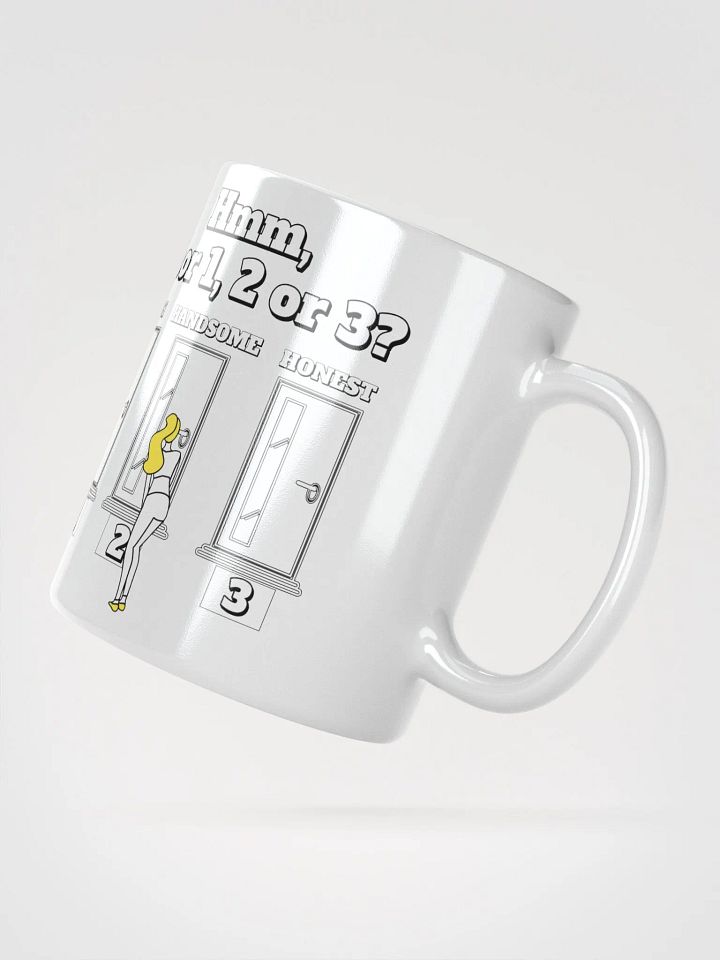 Hmm, Door 1, 2, 3? Funny Humorous White Mug product image (4)