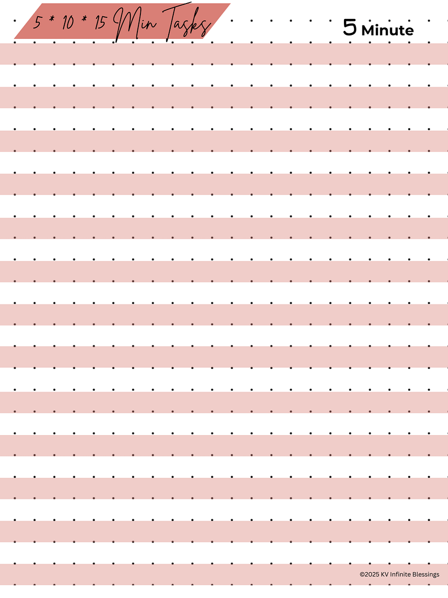 5, 10, 15-Minute Task List | Digital & Printable Bullet Journal product image (7)