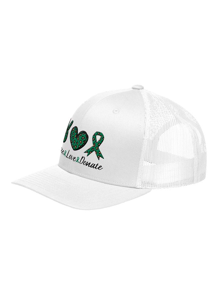 Leopard Peace Love Donate Trucker Hat product image (2)