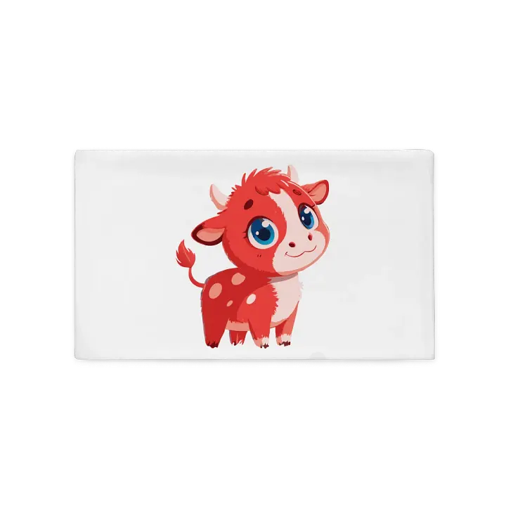 Playful Red Baby Cow Pillowcase product image (5)