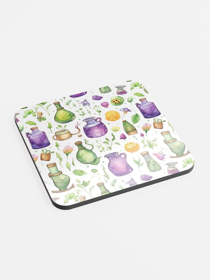 Glossed Cork Coaster 🟩 🔶 🟪 Fascinating Watercolor Pattern - Motif 1 product image (2)