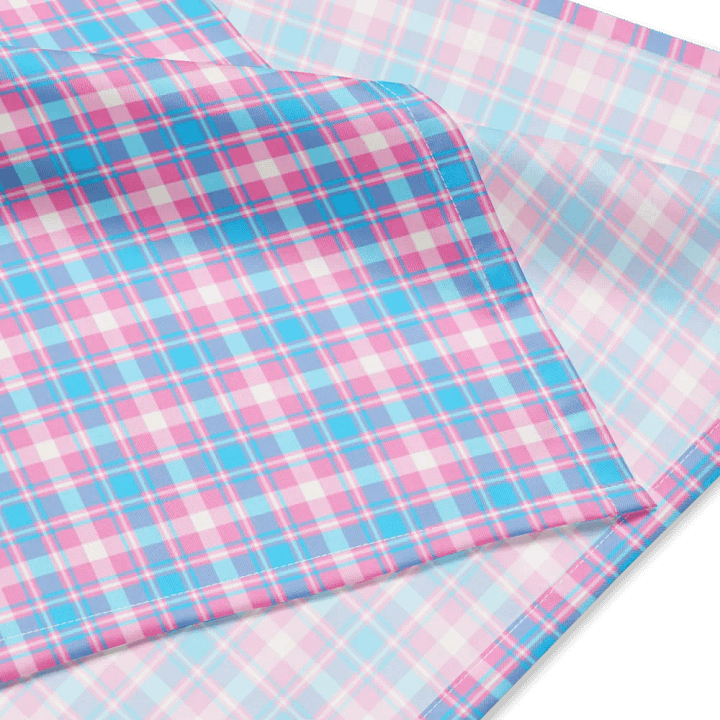 Baby Blue, Pink, and White Plaid Bandana product image (2)