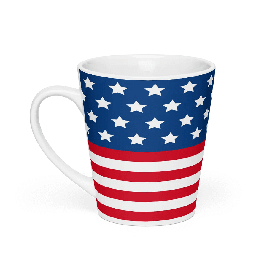 Exclusive Patriotic United States Flag Ceramic Latte Mug - 12oz product image (1)