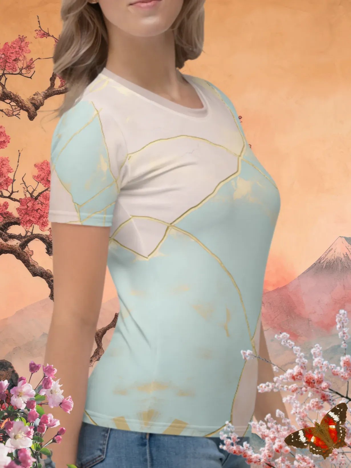 Pastel Bliss Kintsugi Print T-Shirt product image (3)