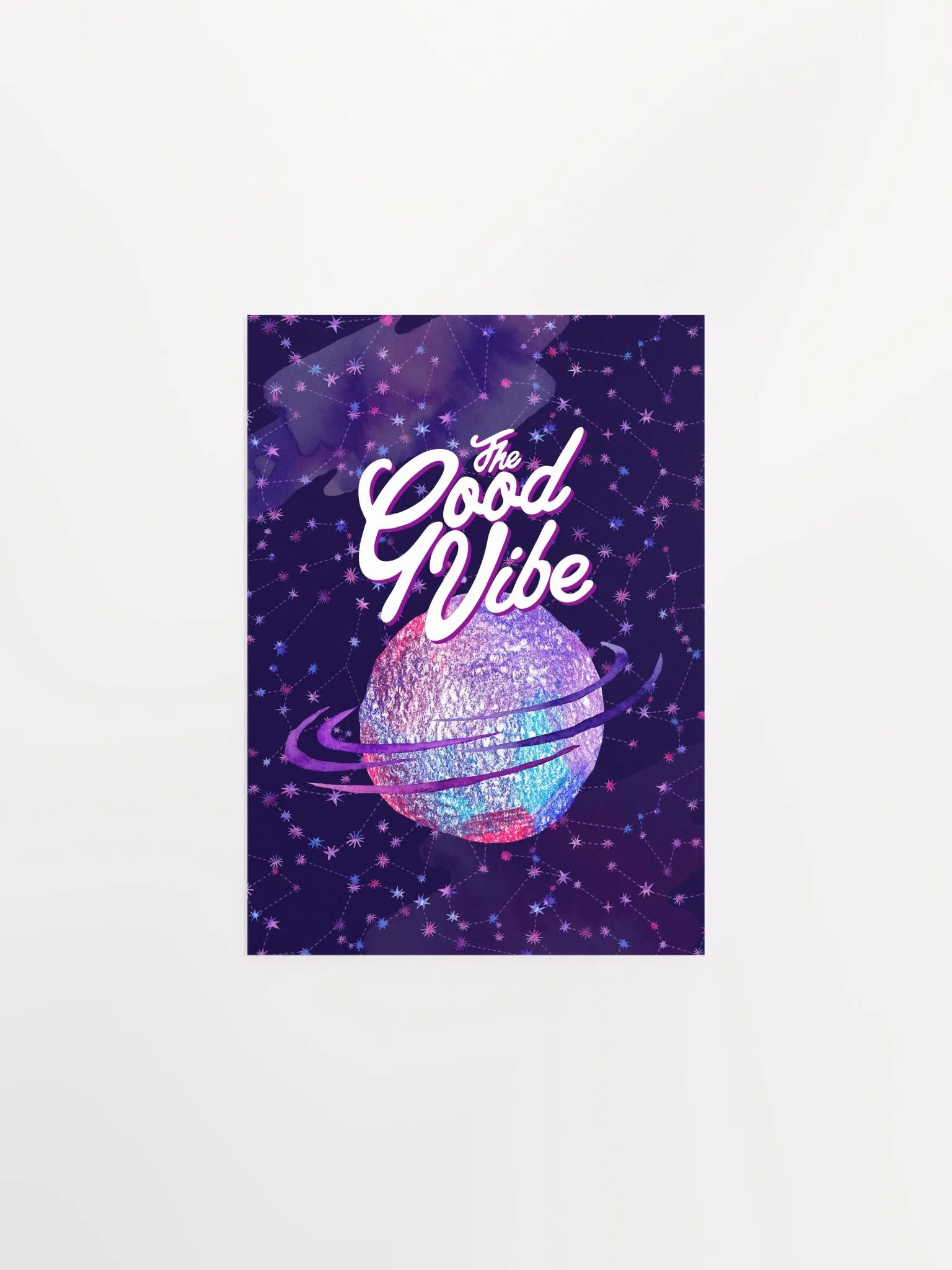 Good vibe [neon/synthwave/vaporwave/watercolor] — aesthetic watercolor poster, neon space poster, retrowave poster, motivation quotes product image (6)