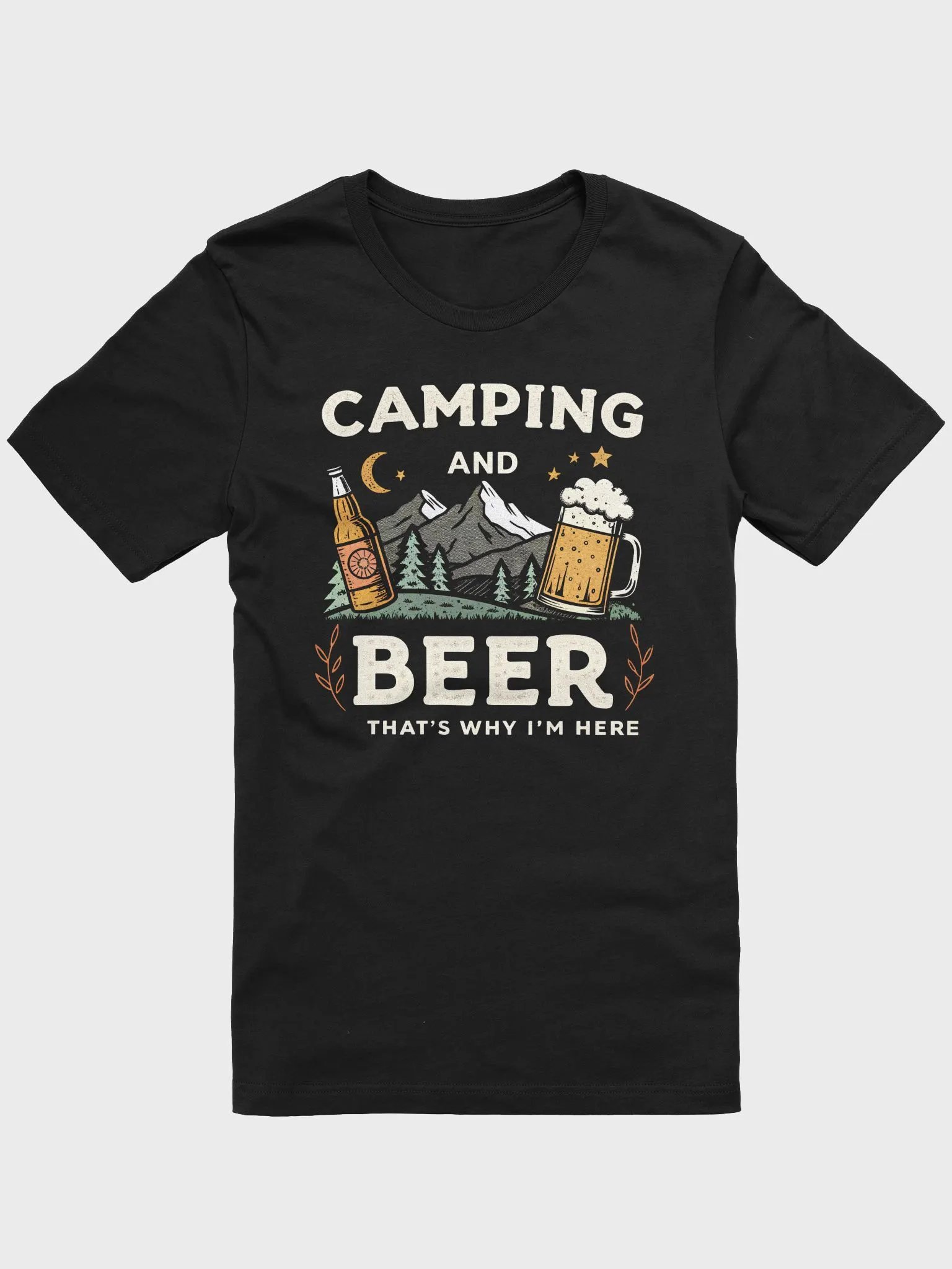 Camping and Drinking Shirt | Funny Camping and Beer Lover T-Shirt | Outdoor Camper Gift for Beer Enthusiasts product image (1)