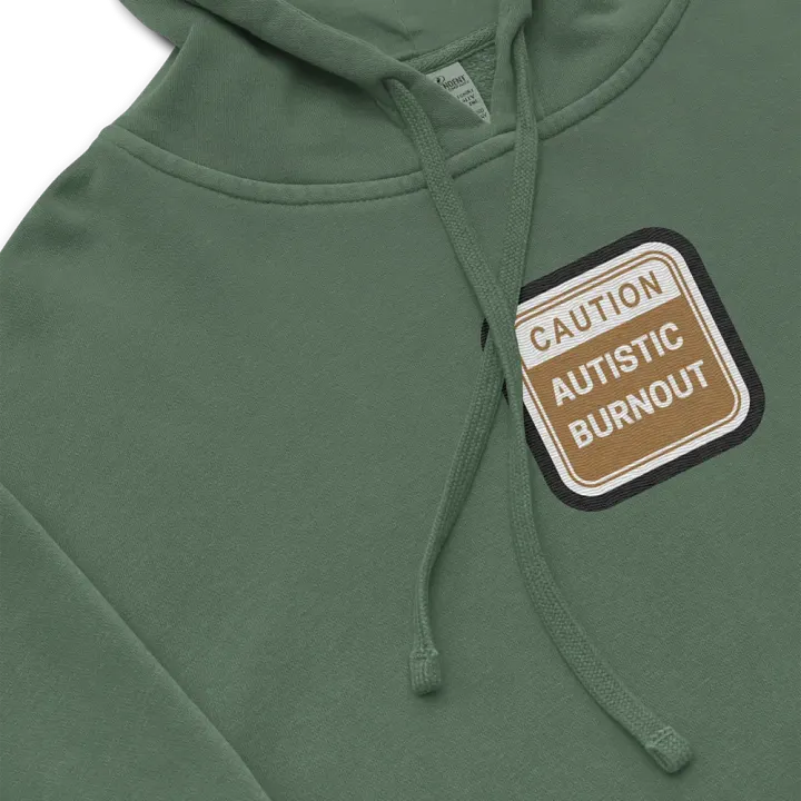 CAUTION: ASD BURNOUT embroidered pigment hoodie (brown bubble design 2) product image (1)