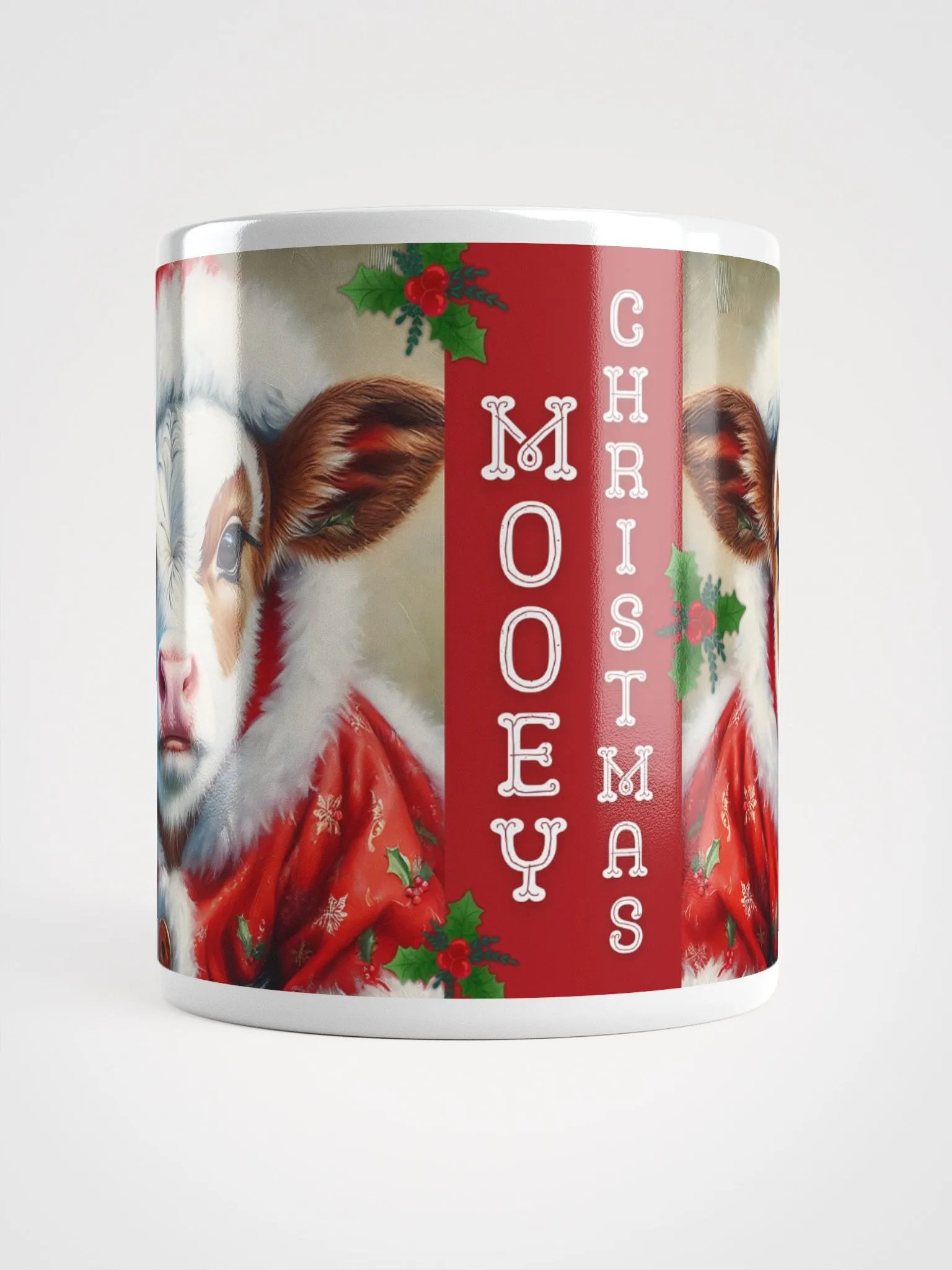 Happy Holidays Mooey Christmas Winter Vibes Cow White Mug product image (5)