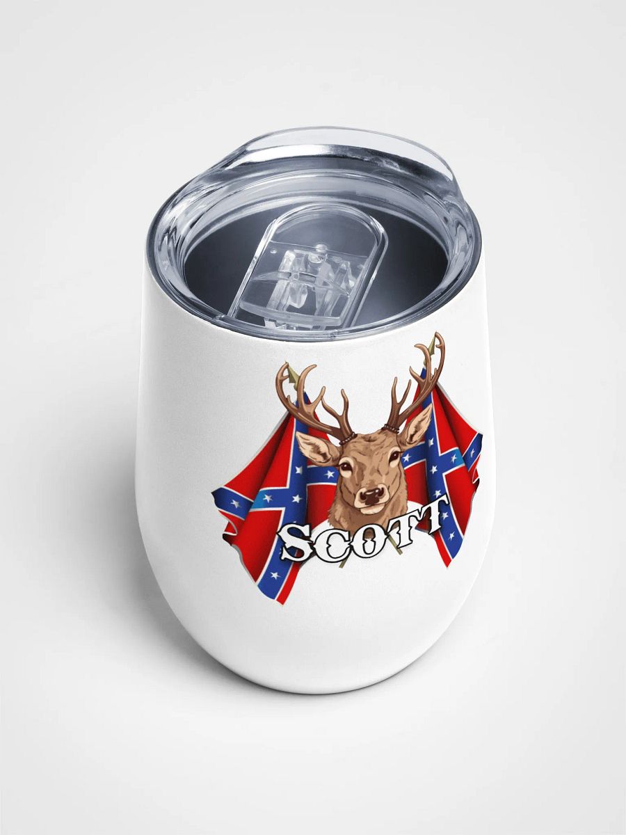 "Scott" Last Name Rebel Redneck Deer - Wine Tumbler product image (4)
