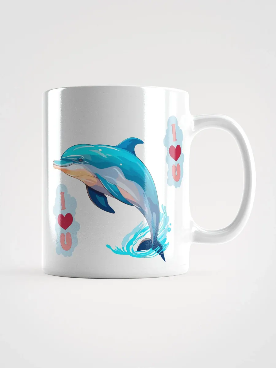 White Glossy Mug Dolphin product image (1)