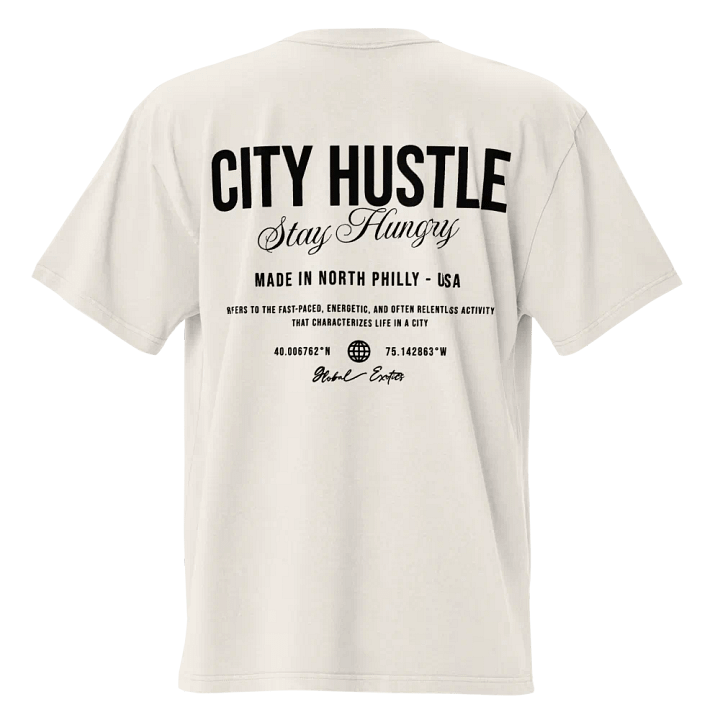 Premium City Hustle Oversized Boxy Fit, Faded T-Shirt. By Global Exotics product image (2)