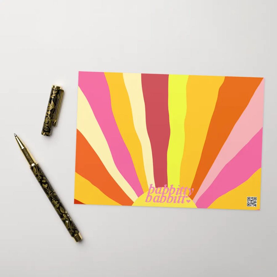 Special Mom pink retro landscape greetings card product image (6)