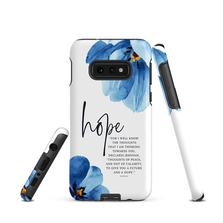 Samsung® Tough Case – “Hope” Blue Floral Scripture Design product image (2)