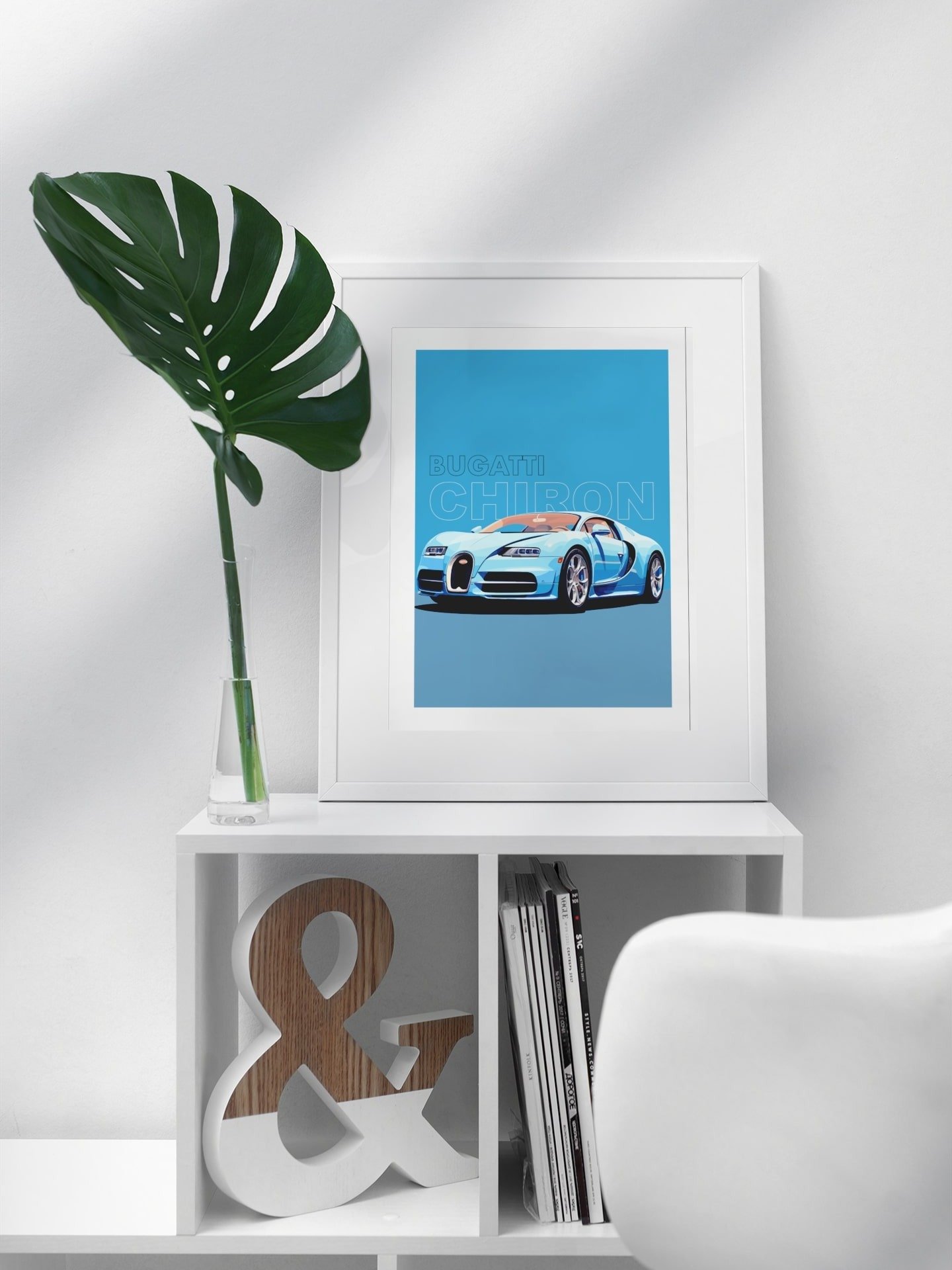 Sleek Bugatti Chiron Poster, High-Performance Luxury Sports Car Art, Exquisite Automobile Illustration, Modern Supercar Wall Decor product image (3)