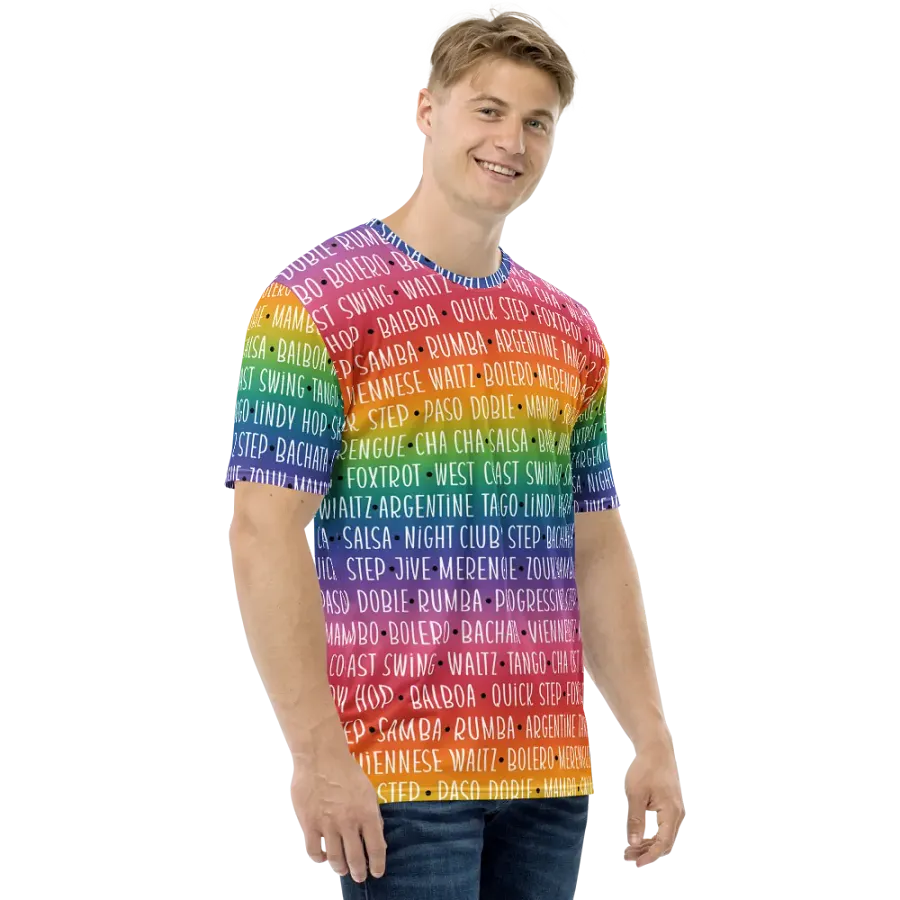 Men's Ballroom Dance Crew Neck T-shirt Rainbow product image (4)