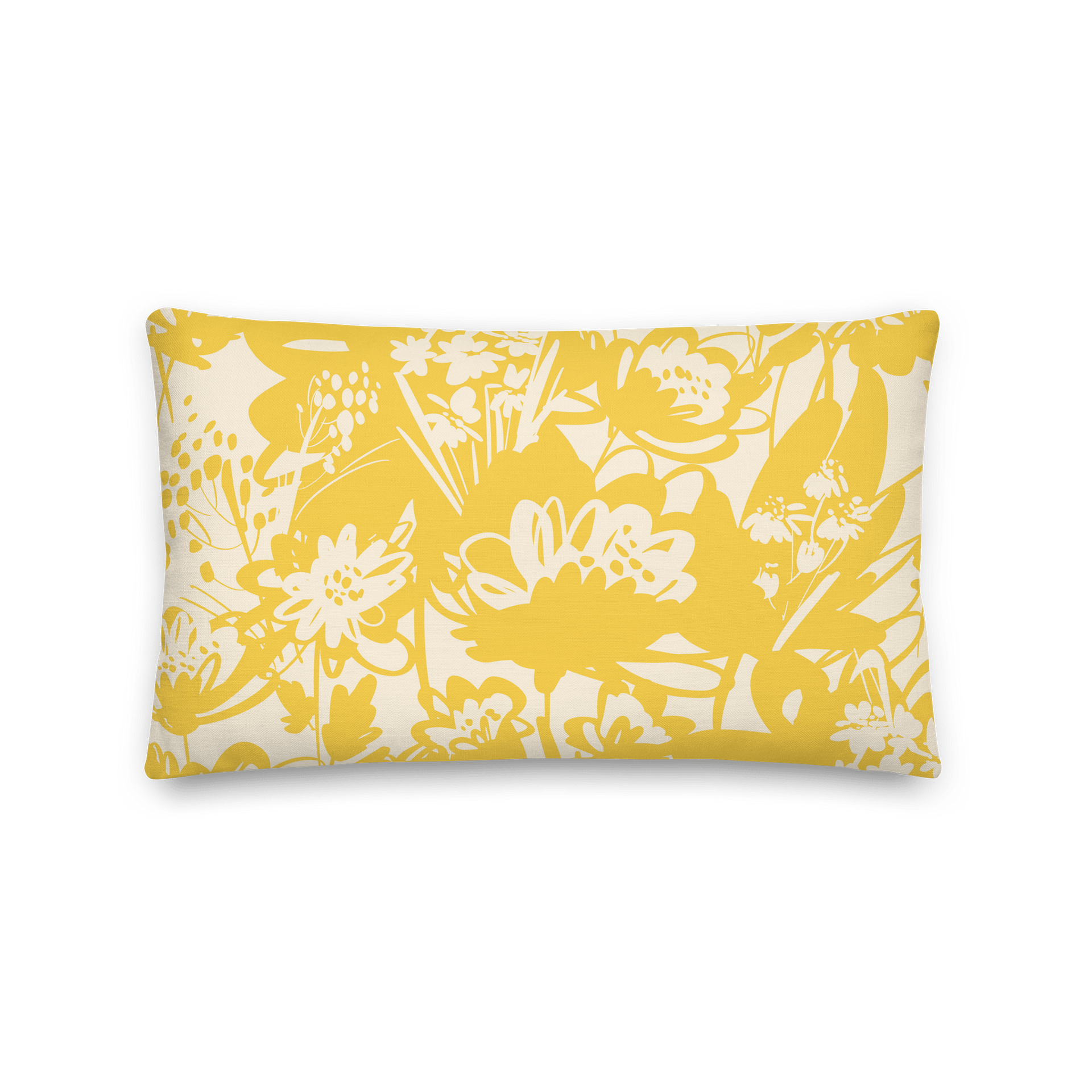 Sunny Floral Throw Pillow – Yellow Silhouette product image (1)