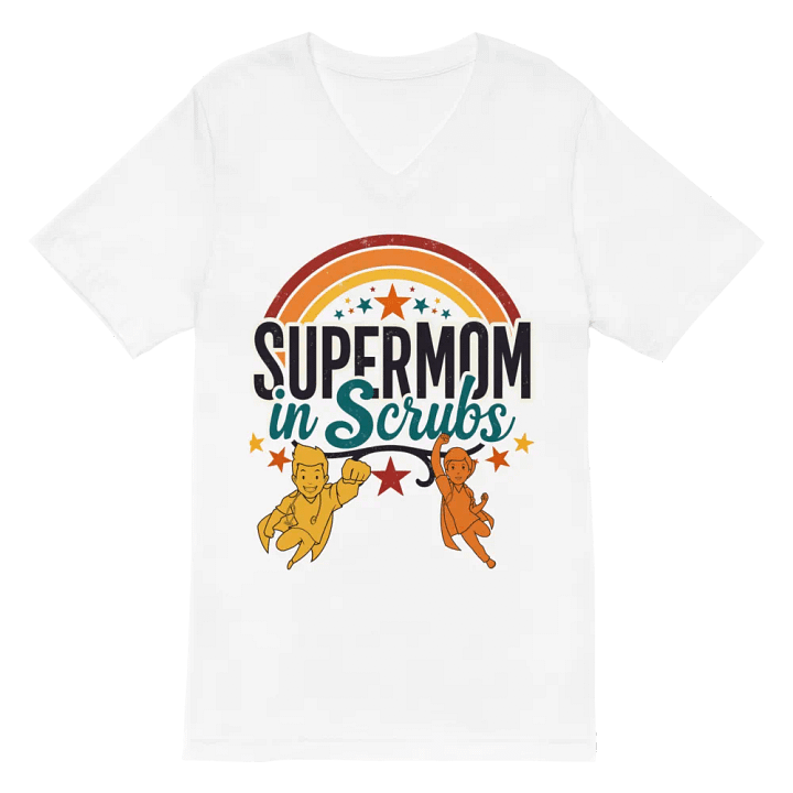 Supermom in Scrubs Rainbow V-Neck Tee product image (2)
