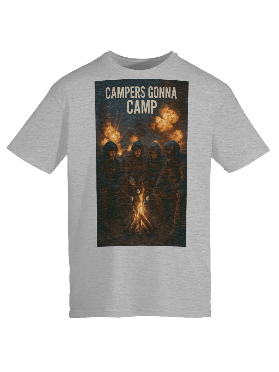 Campers Gonna Camp – Realistic COD Operator Camping T-Shirt | Funny Gamer Military Campfire Tee product image (9)