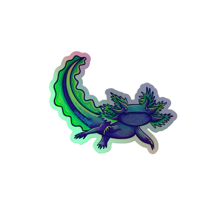 blue axolotl sticker product image (2)