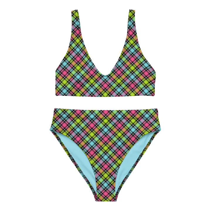 Neon Checkered Plaid Bikini product image (2)