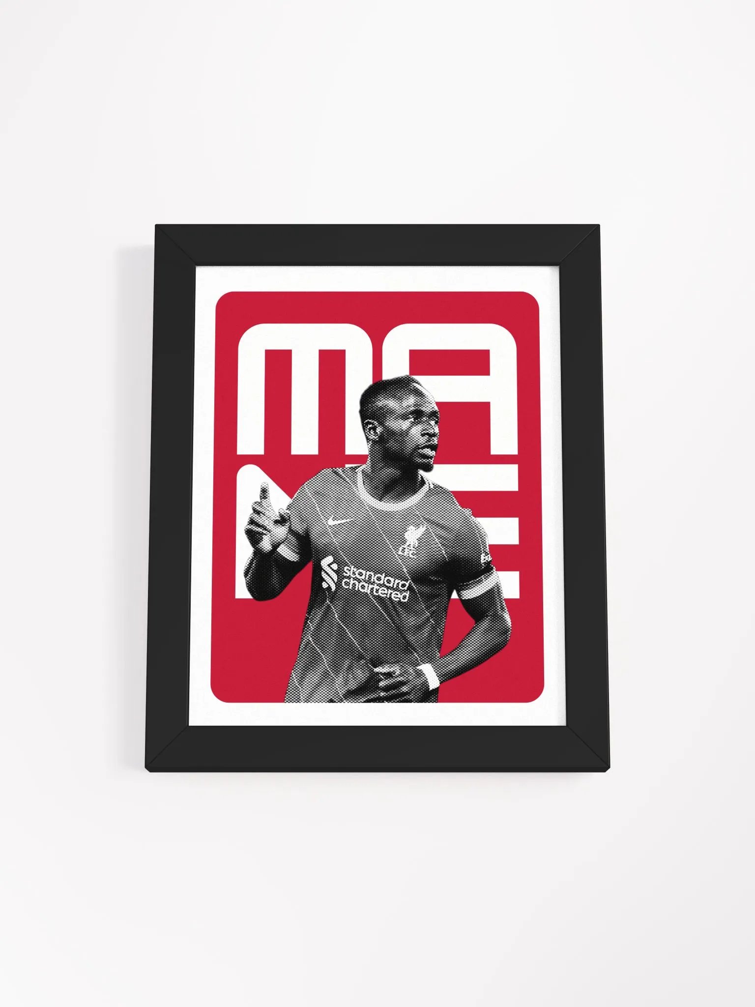 Sadio Mané BW Liverpool Name Art Framed Print product image (2)