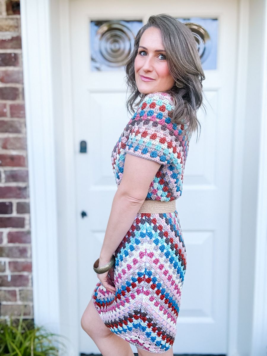 Top Down Crochet Granny Stitch Dress Pattern Adult Sizes product image (5)