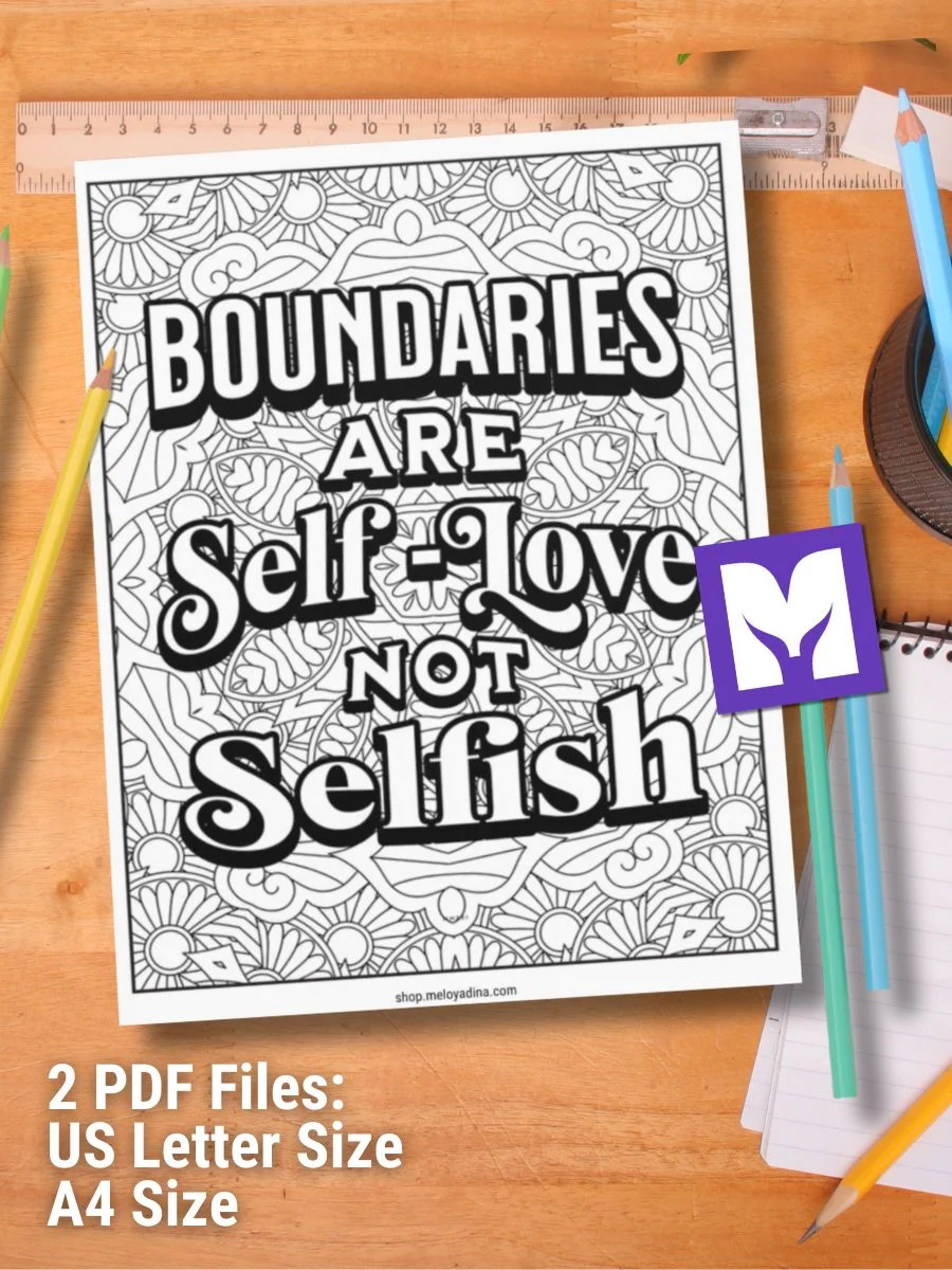 Boundaries are Self-Love NOT Selfish - FREE Printable Coloring Page product image (1)