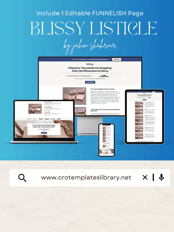 Blissy Listicle Funnelish Template product image (1)