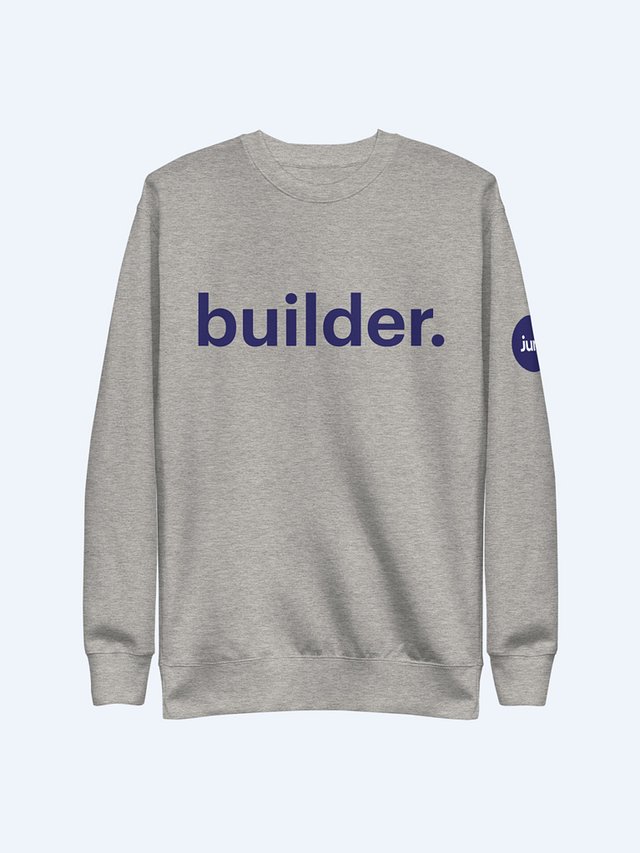 Builder Adult Crew Sweatshirt, Grey product image (1)
