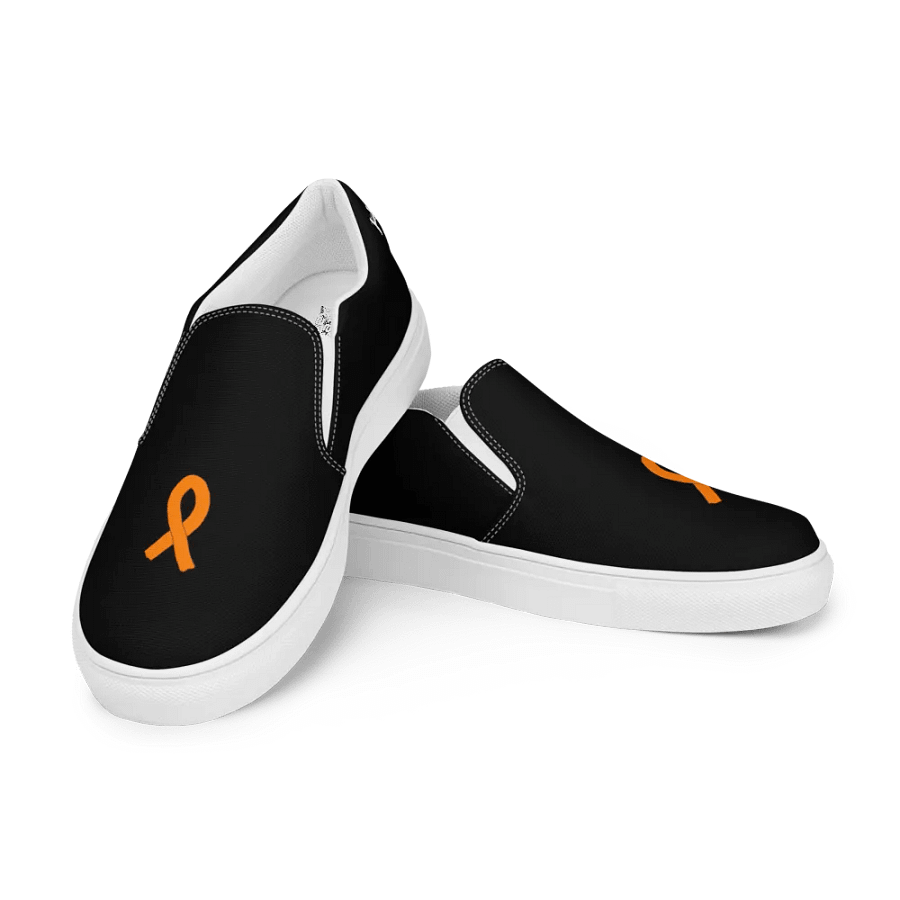 White HApex Gear White Logo - Cancer Awareness Orange Ribbon - Women's Slip-On Canvas Shoes product image (11)