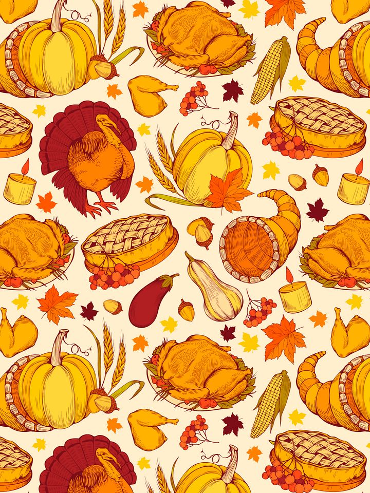 Traditional Thanksgiving Single Seamless Pattern product image (2)