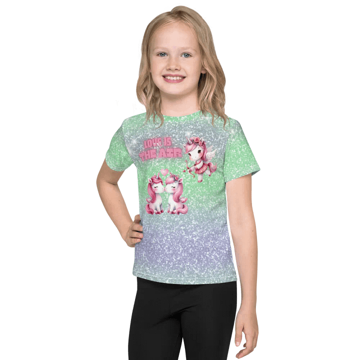 All Over Print Kids Crew Neck T-Shirt-Love is in the air product image (1)
